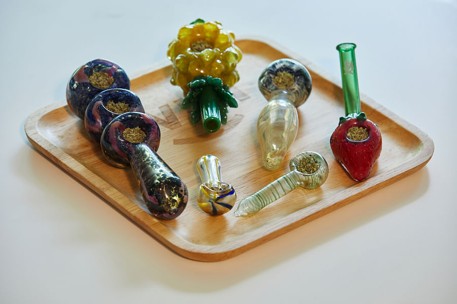 Collection of Artistic Glass Blown Cannabis Accessories